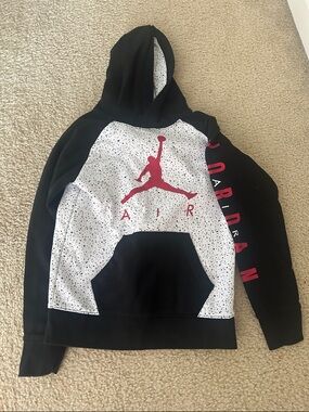 Nike Black & White Hoodie with Red Jumpman
